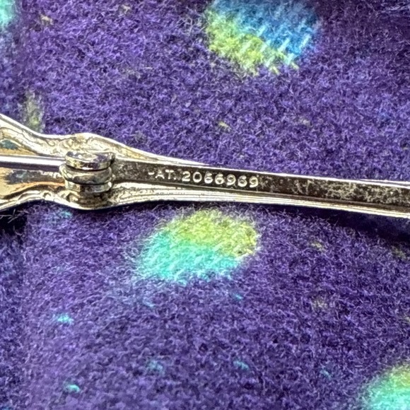 SPOON BROOCH VINTAGE SALT SPOON Silver Plated Victorian Replica Pin - Picture 8 of 10